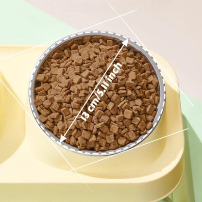 15° Elevated Pet Feeder with Dual Stainless Steel Bowls