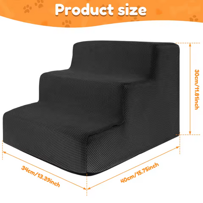 3-Step High Density Foam Pet Stairs with Non-Slip Surface