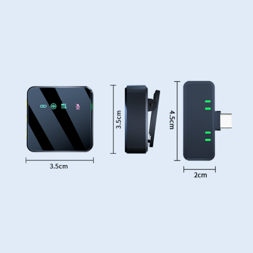 Onetify 4 pcs Mini Wireless Microphone For Content Creators