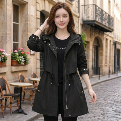 Women Urban Layer Hooded Trench Jacket