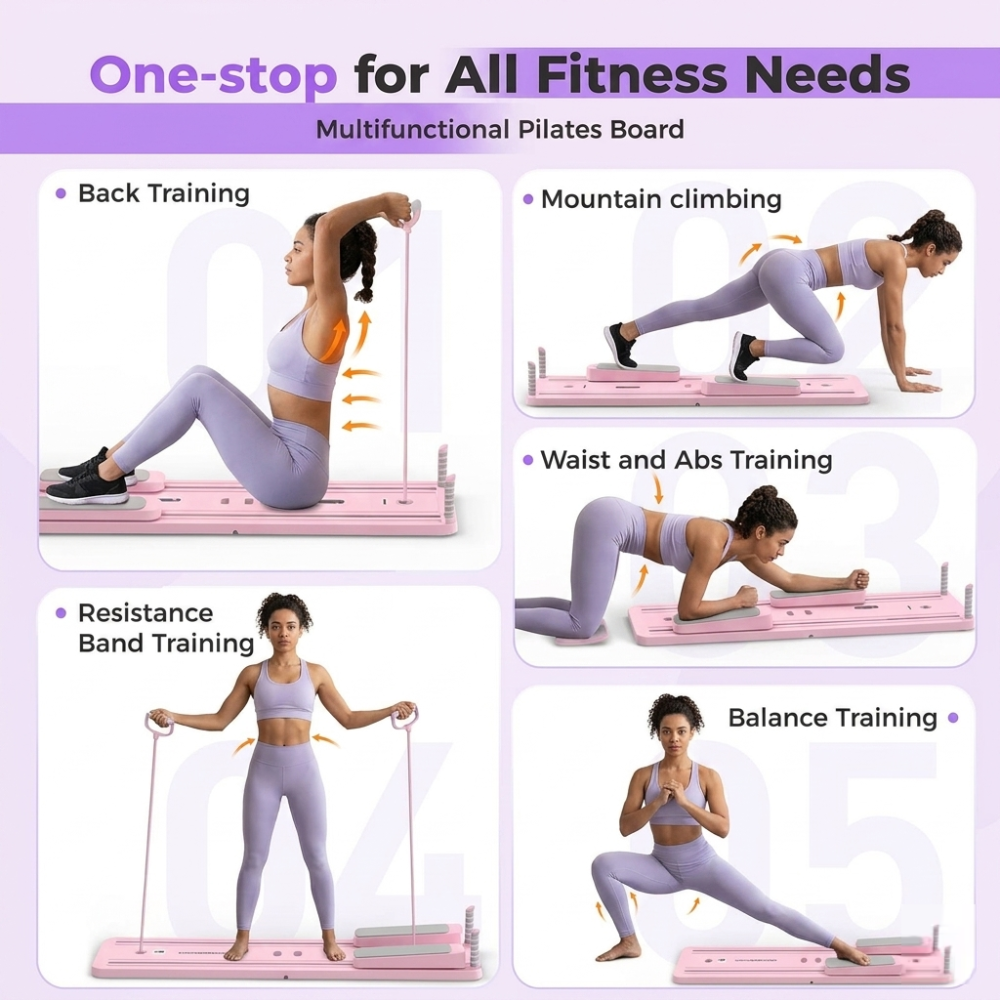 5-in-1 Folding Pilates Board Set