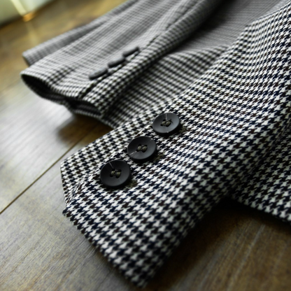 Womens Slim Fit Checkered Blazer