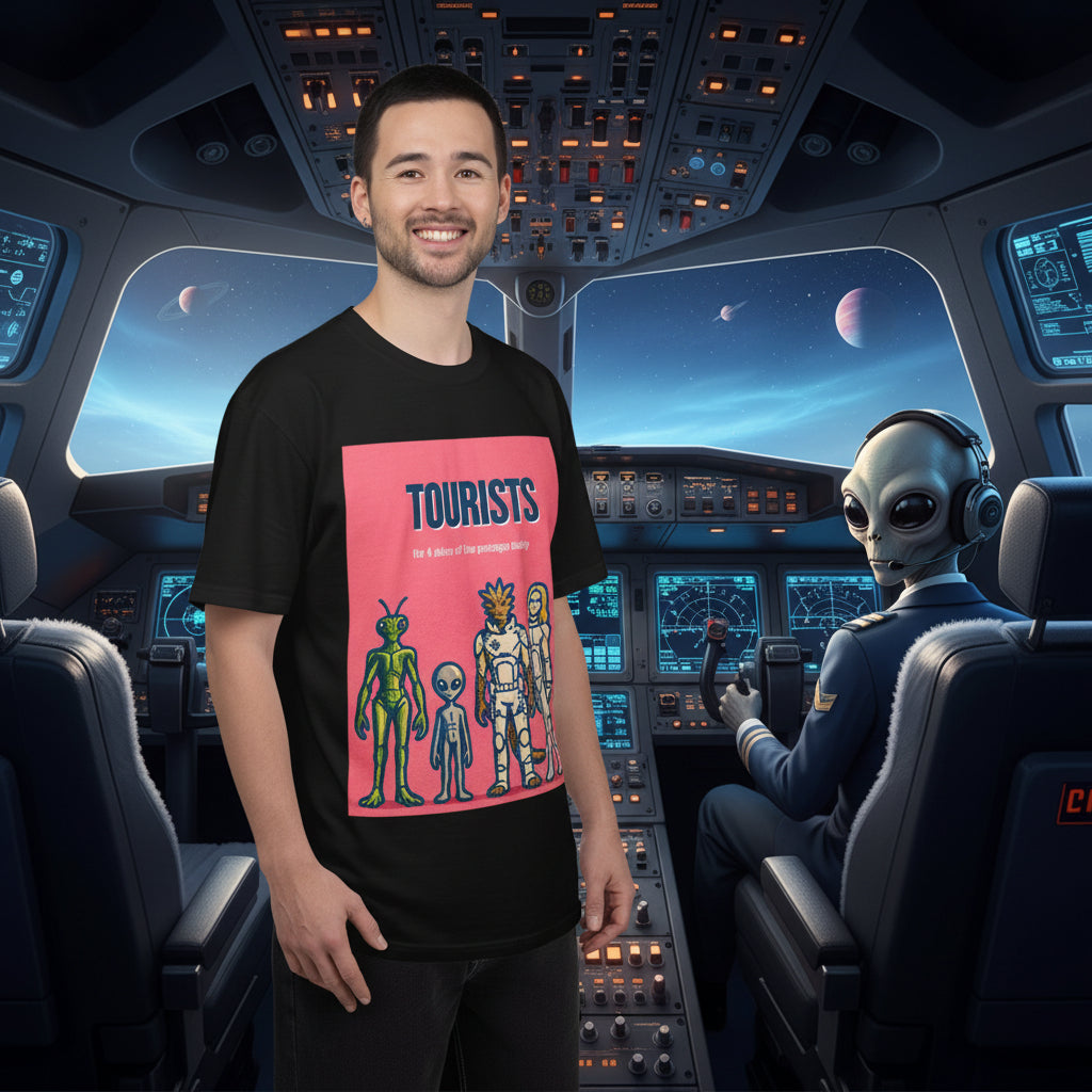 Tourists Alien T-Shirt — Retro Space Visitor Graphic Tee