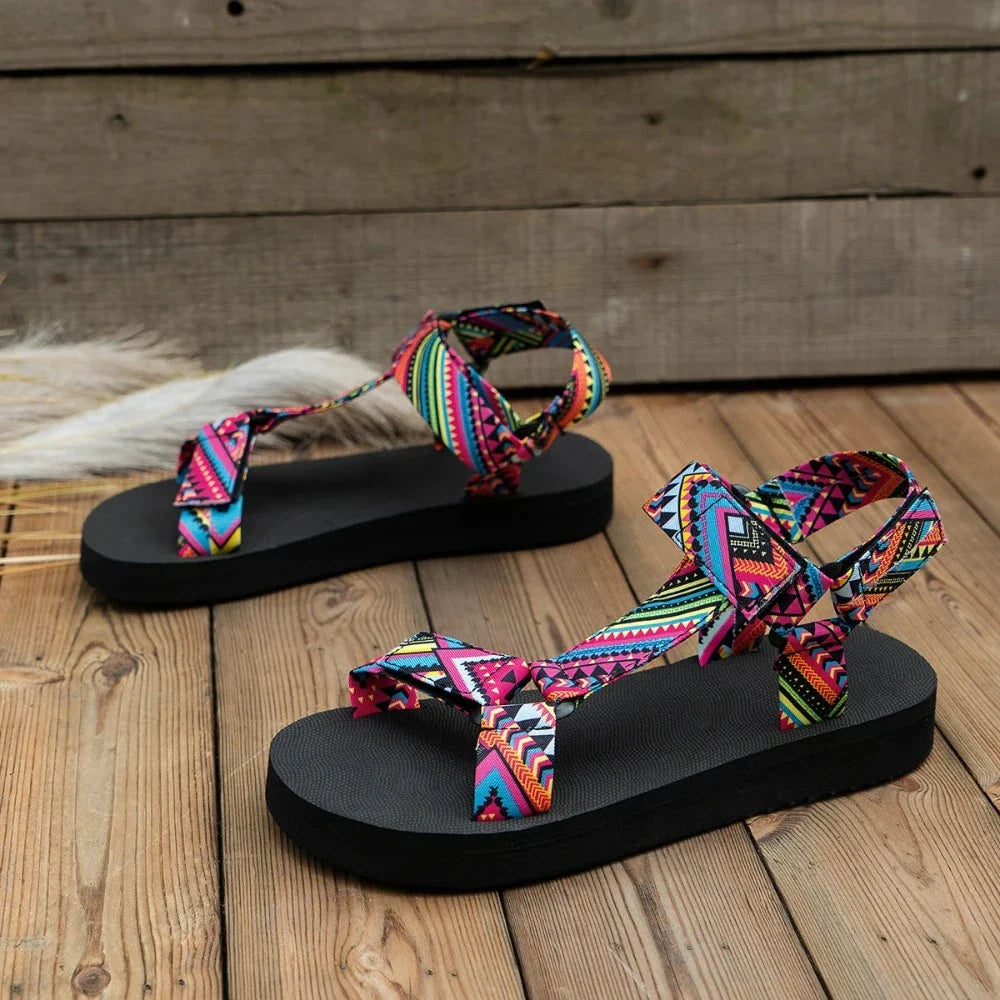Women Summer Colorful Flat Sandals
