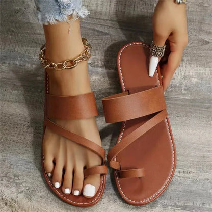 Women Summer Vegan Leather Slippers