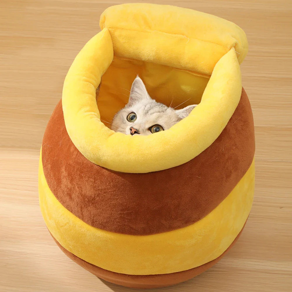Adorable Honey Jar Theme Cat Bed