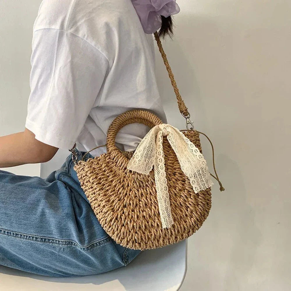 Women Summer Shoulder Straw Bag