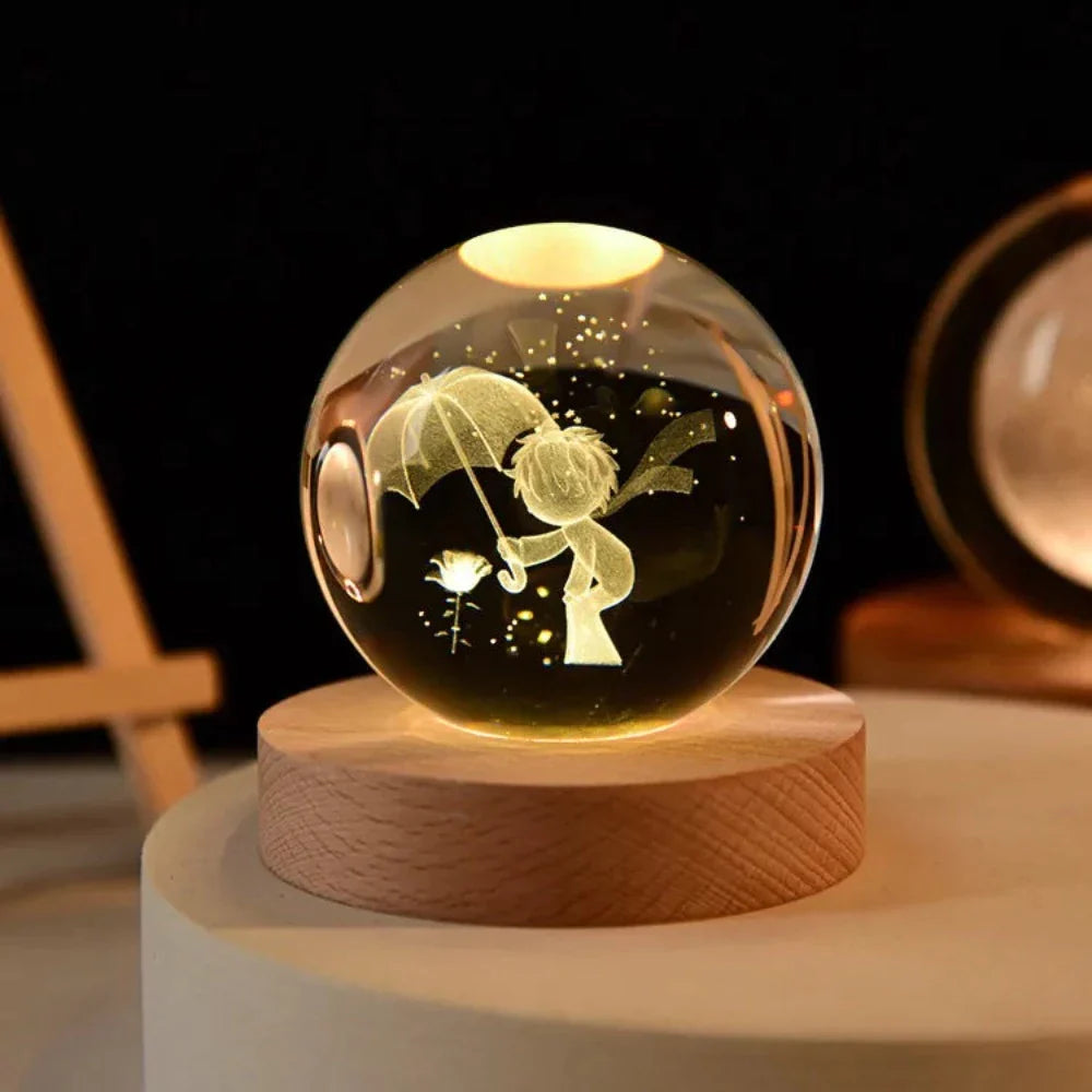 3D Laser Engraved Crystal Ball