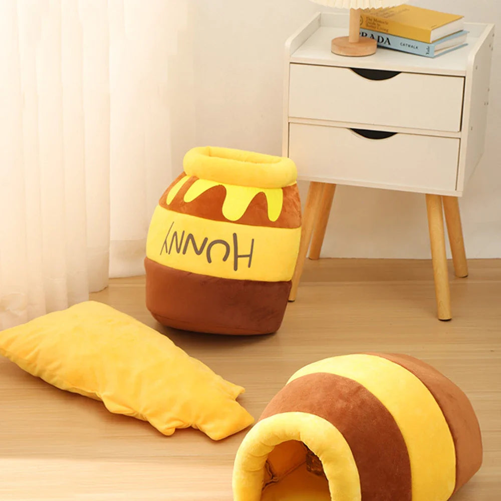 Adorable Honey Jar Theme Cat Bed