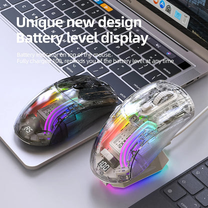 Rgb Transparent Mouse Computer RGB Dual Mode Bluetooth Wireless Transparent Mouse – Onetify