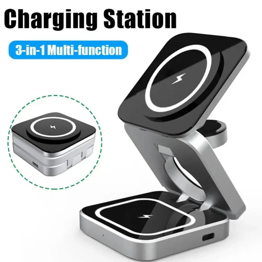 Foldable 3 in 1 Wireless Charging Phone Stand