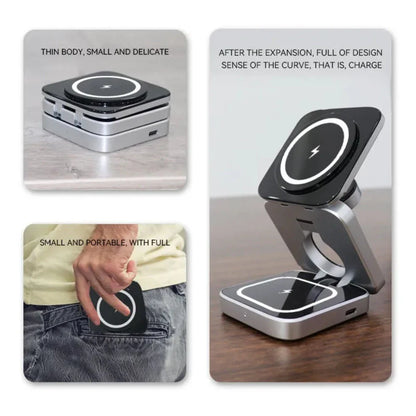Foldable 3 in 1 Wireless Charging Phone Stand