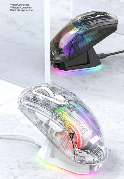 Rgb Transparent Mouse Computer RGB Dual Mode Bluetooth Wireless Transparent Mouse – Onetify