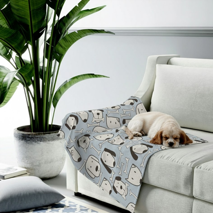 Dog Pattern Blanket Plush Throw