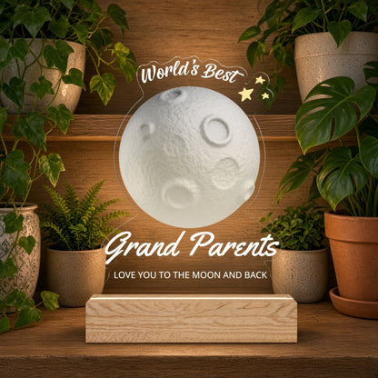 Custom Heart Night Light – "World's Best Grandparents" LED Acrylic Gift