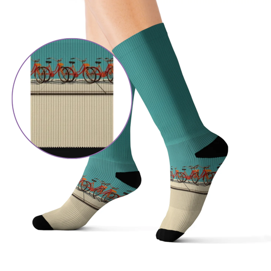 Bike in the Neighborhood Novelty Socks