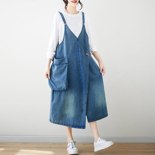 Womens Denim Dress with Pocket