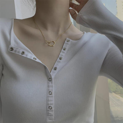 Irregular Double Ring Necklace
