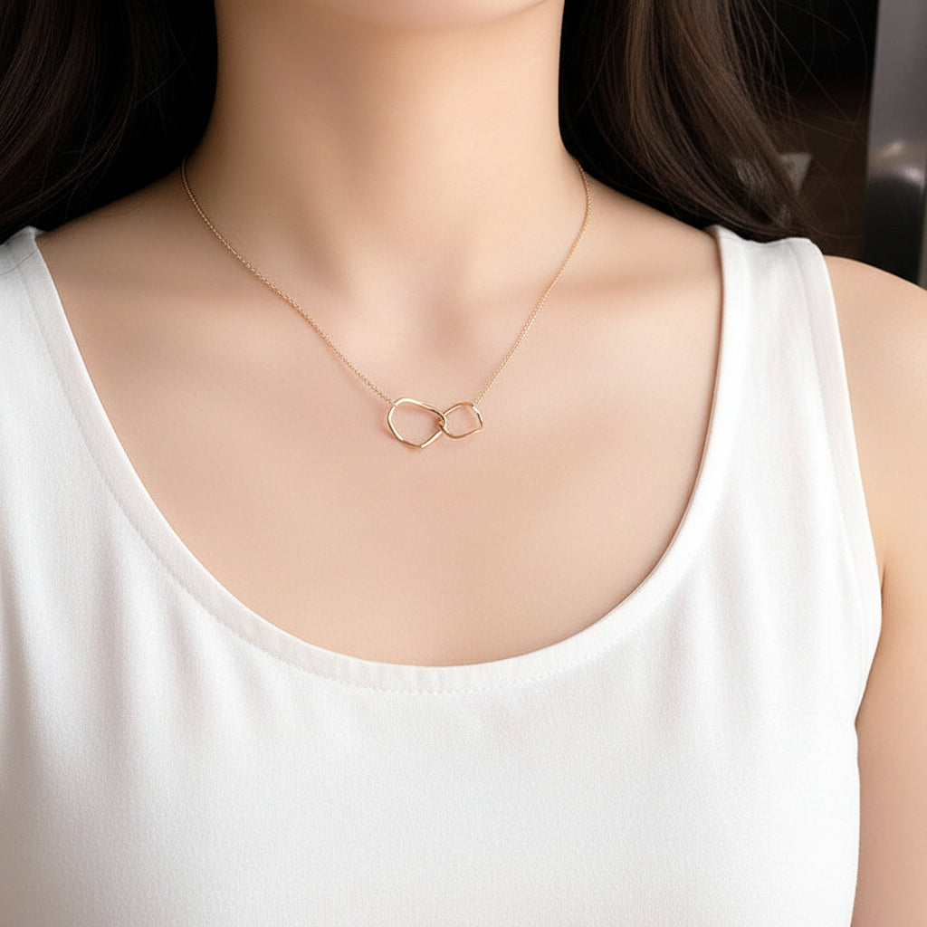 Irregular Double Ring Necklace