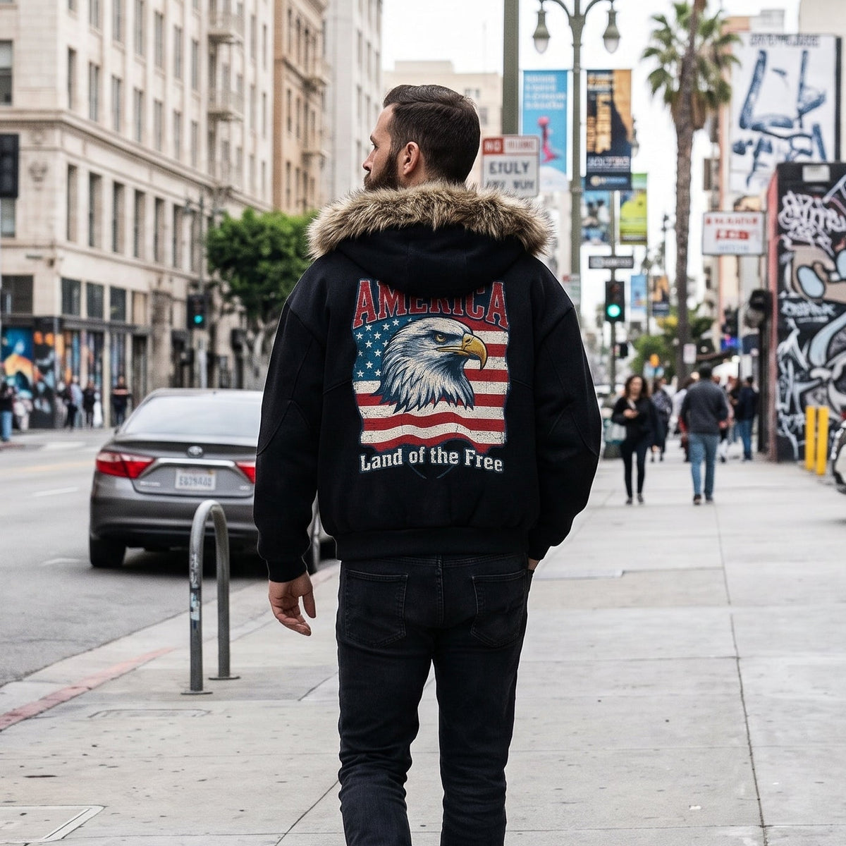 Men wearing a Hooded Jacket