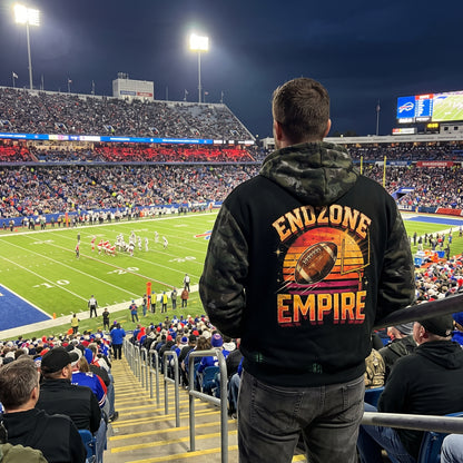 Football Theme Colorblock Camo Full Zip Boxy Hoodie