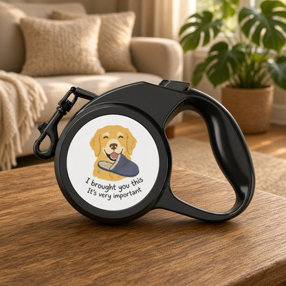 Retractable Dog Leash - Golden Retriever ‘I Brought You This, It’s Very Important’ Cute Pet Gift