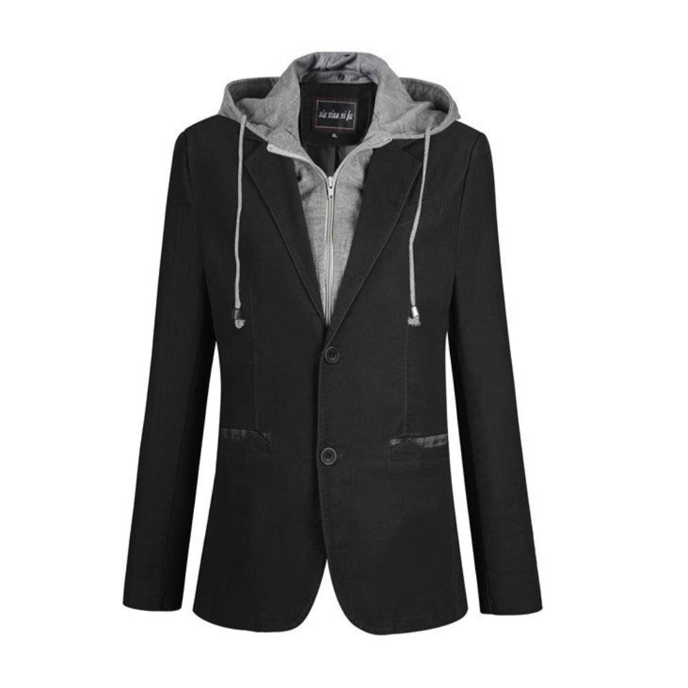 Mens Street Style Hooded Blazer in Black – Onetify