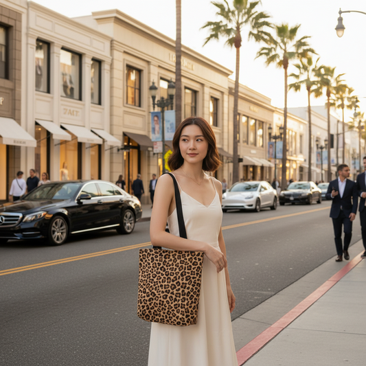 Coseey Leopard Print Animal Tote Bag