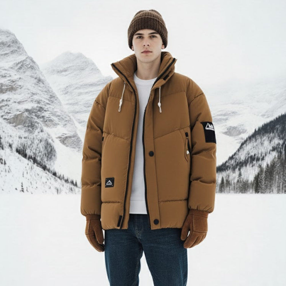 Mens Stand Collar Puffer Jacket