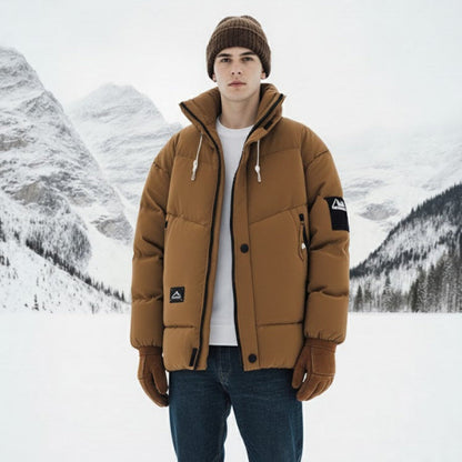 Mens Stand Collar Puffer Jacket