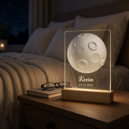 Personalized Forever Moon Night Light -  Custom Name LED Bedroom Lamp