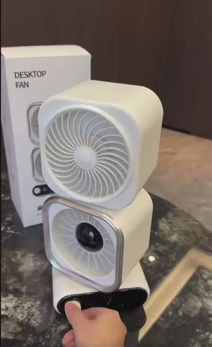 Portable Dual Turbo Desktop Fan with LED Display