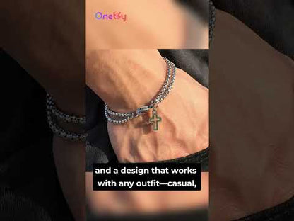 Layered Chain Bracelet With Cross