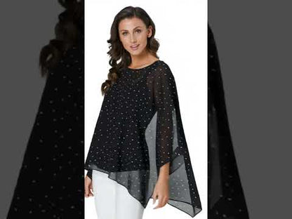 Womens Polkadot Chiffon Tunic Top