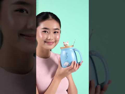 Adorable Cat Cartoon Ceramic Coffee Mug