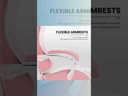 Pink Gaming Chair with Footrest