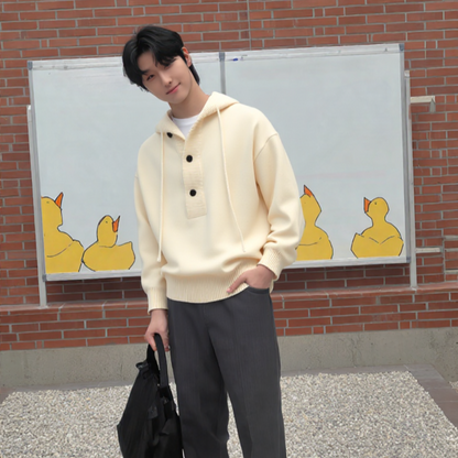 Mens Hooded Pull Over Sweater