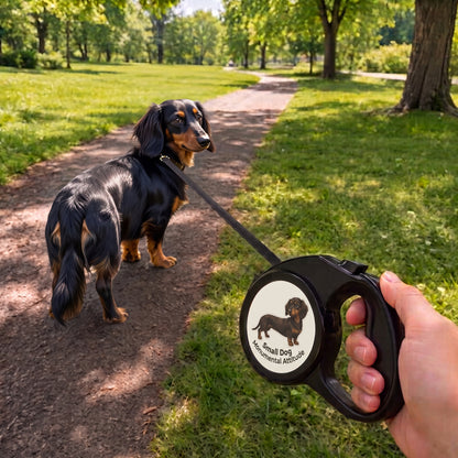 Retractable Leash - Small Dog “Monumental Attitude” Dachshund Design