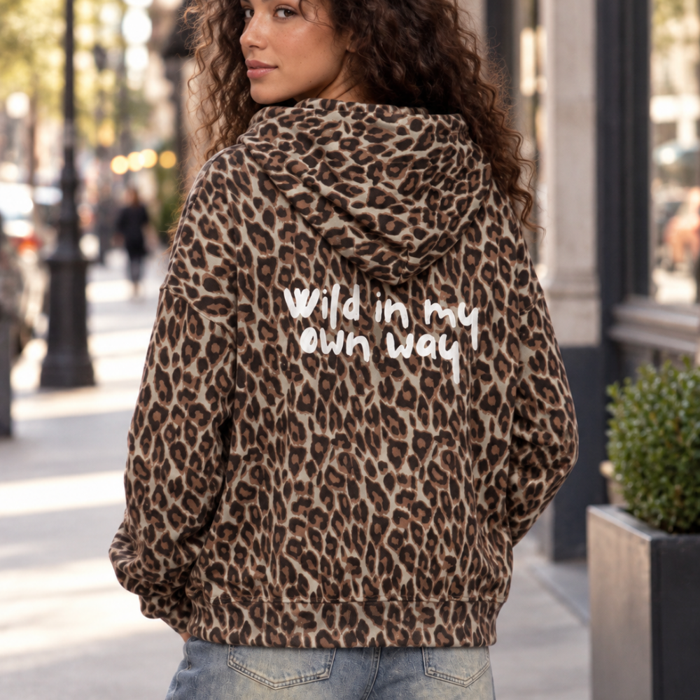Wild in My Own Way Leopard Full Zip Hoodie