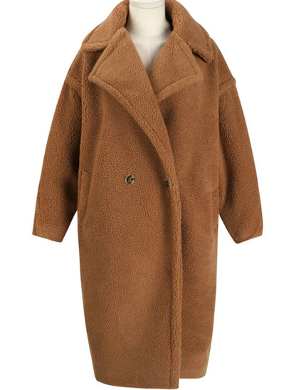 Womens Faux Fur Teddy Overcoat