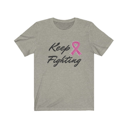 Keep Fighting Pink Ribbon Theme Awareness T-Shirt