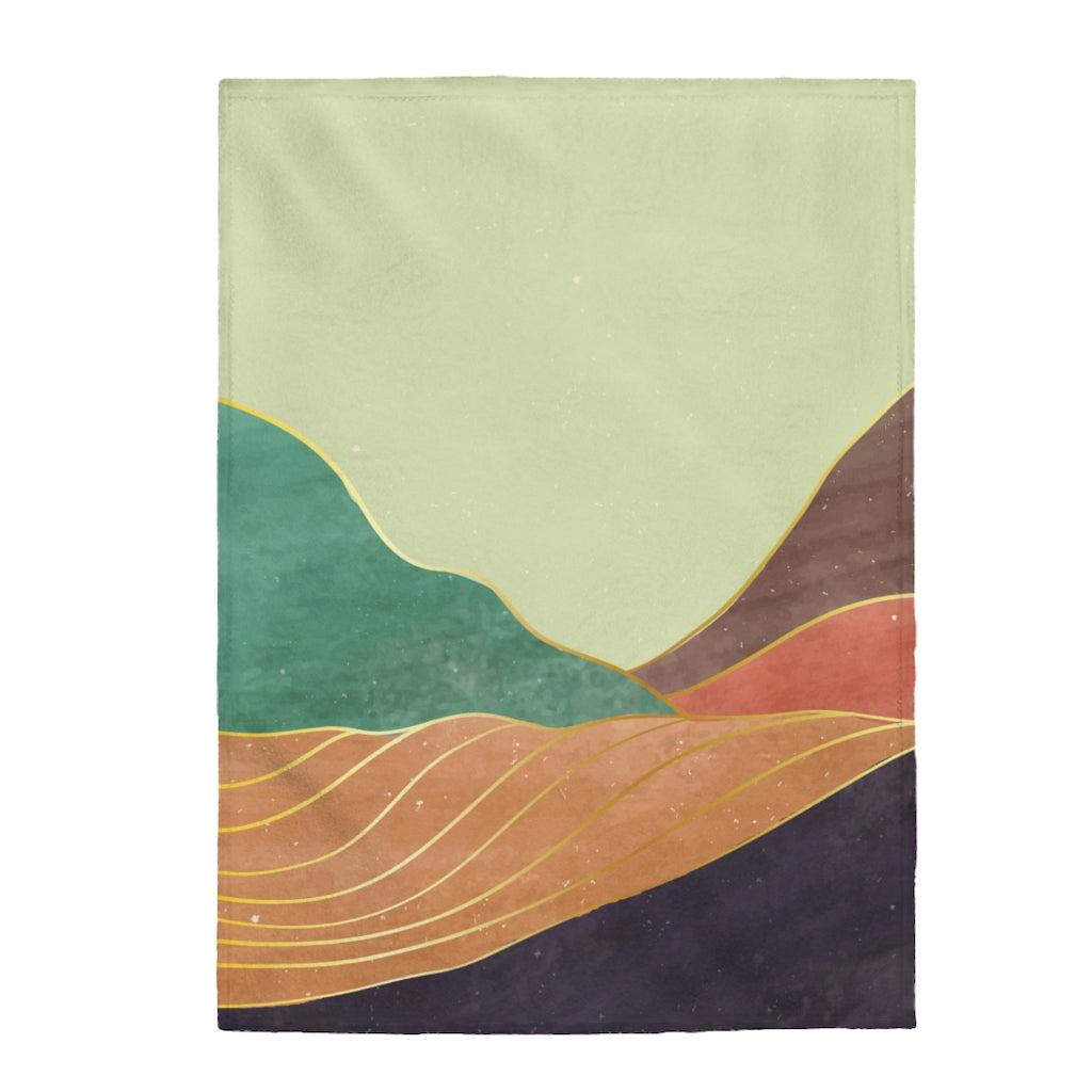 Tranquil Mountain Velveteen Plush Blanket
