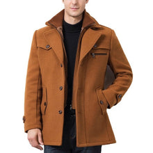 Load image into Gallery viewer, Mens Layered Collar Button Front Military Coat
