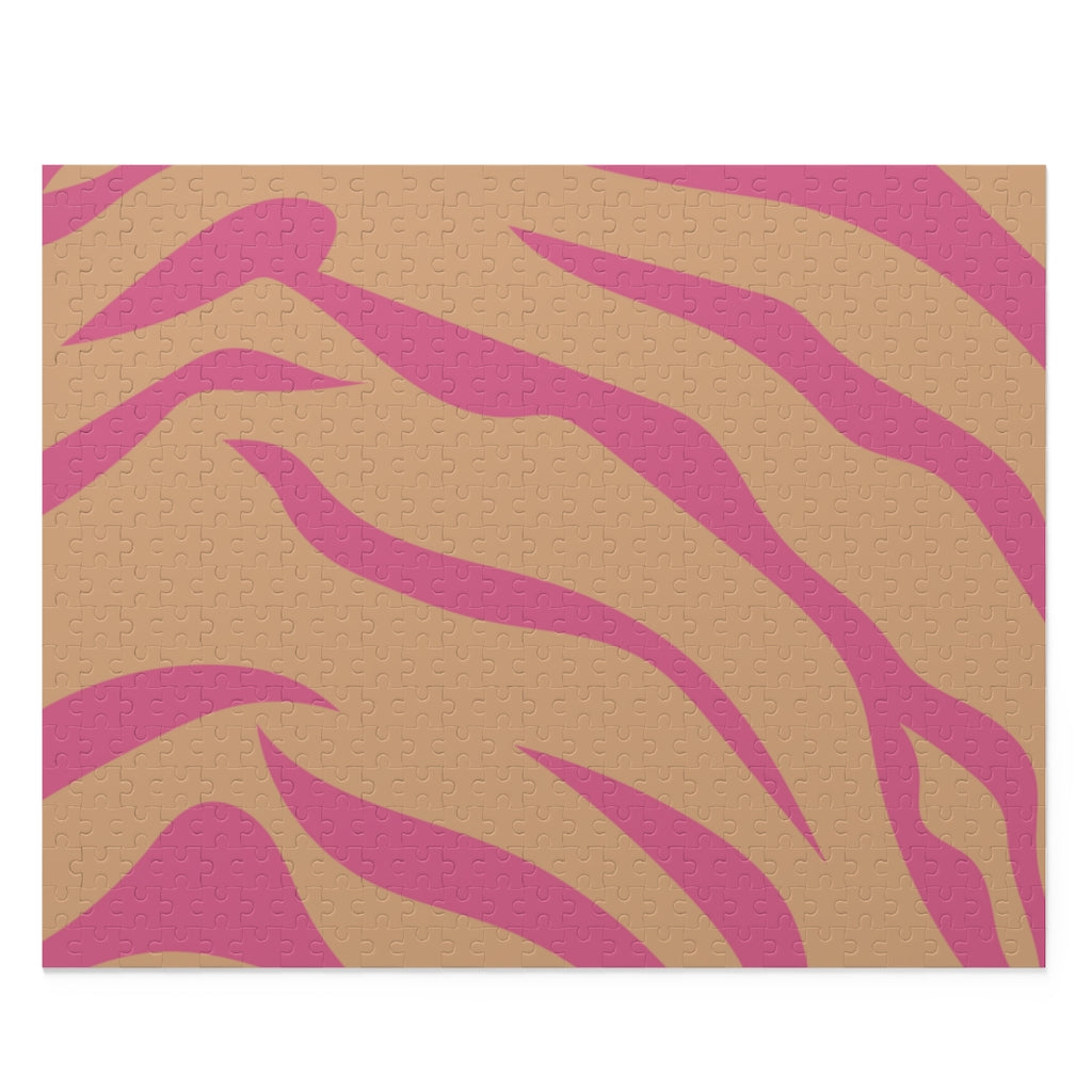 Pink Leopard Stripes Jigsaw Puzzle 500-Piece