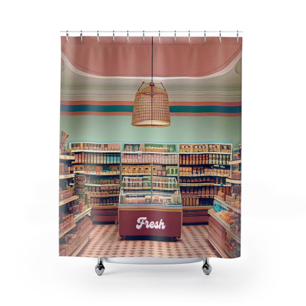 Retro Supermarket Shower Curtains