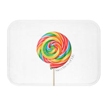 Load image into Gallery viewer, Lollipop Sweetness of Life in White Message Bath Mat
