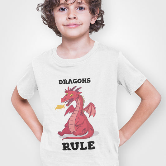 Kids Boys Dragons Rule T-Shirt