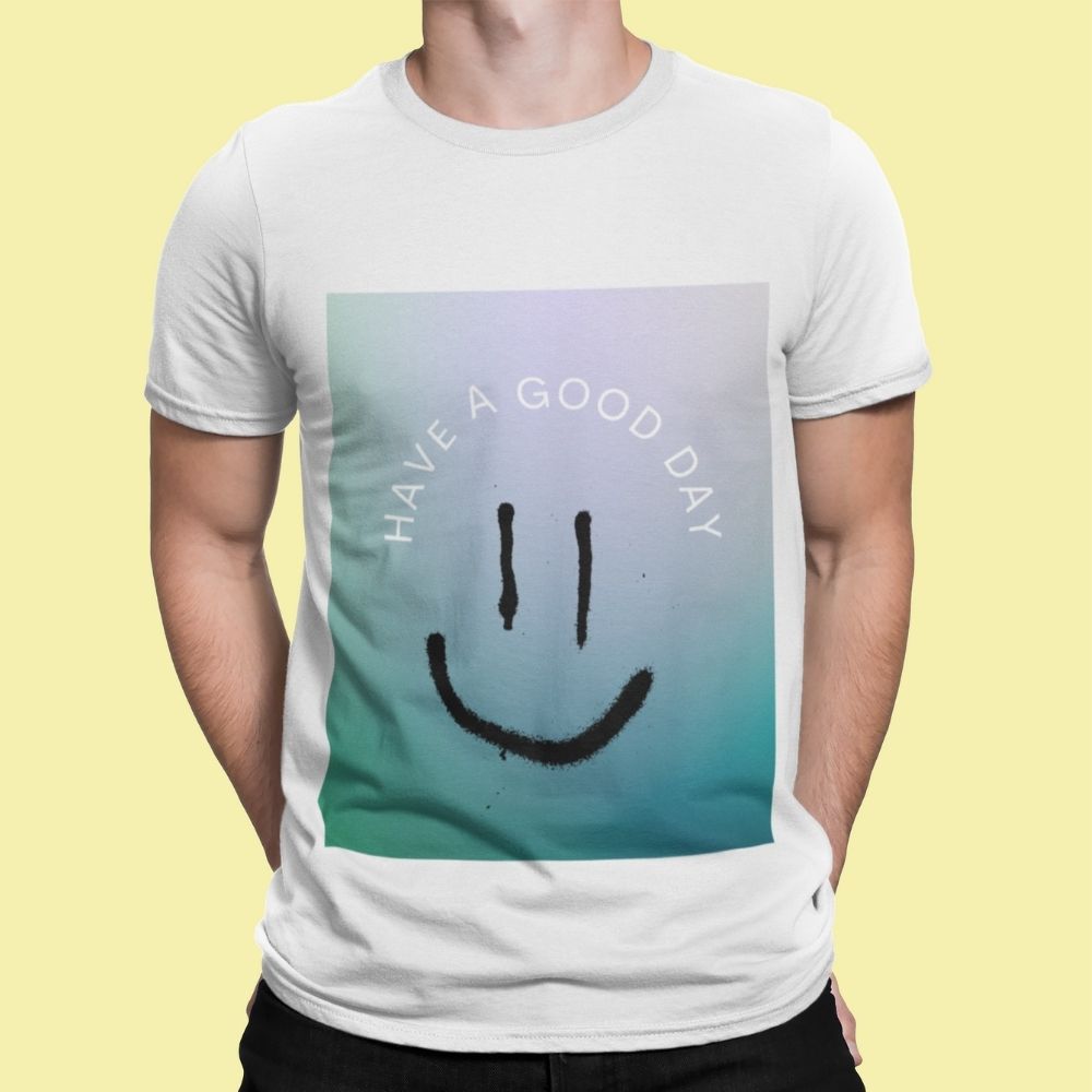 Mens Have a Good Day Happy Face Logo T-Shirt
