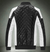 Load image into Gallery viewer, Mens Motorcycle Windproof Faux Leather Jacket in Black
