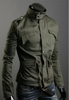 Mens Stand Up Collar Short Parka